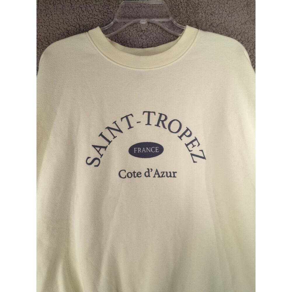 Saint-Tropez Sweatshirt Women's L Oversized Butter Yellow France Cote d'Azur - Picture 4 of 8